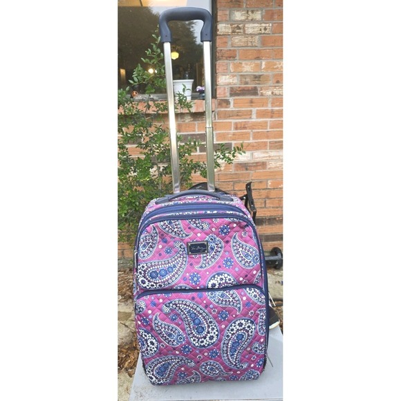 Vera Bradley Handbags - Vera Bradley Rolling Suitcase Lge Paisley Quilted Expandable See Pics Flaws